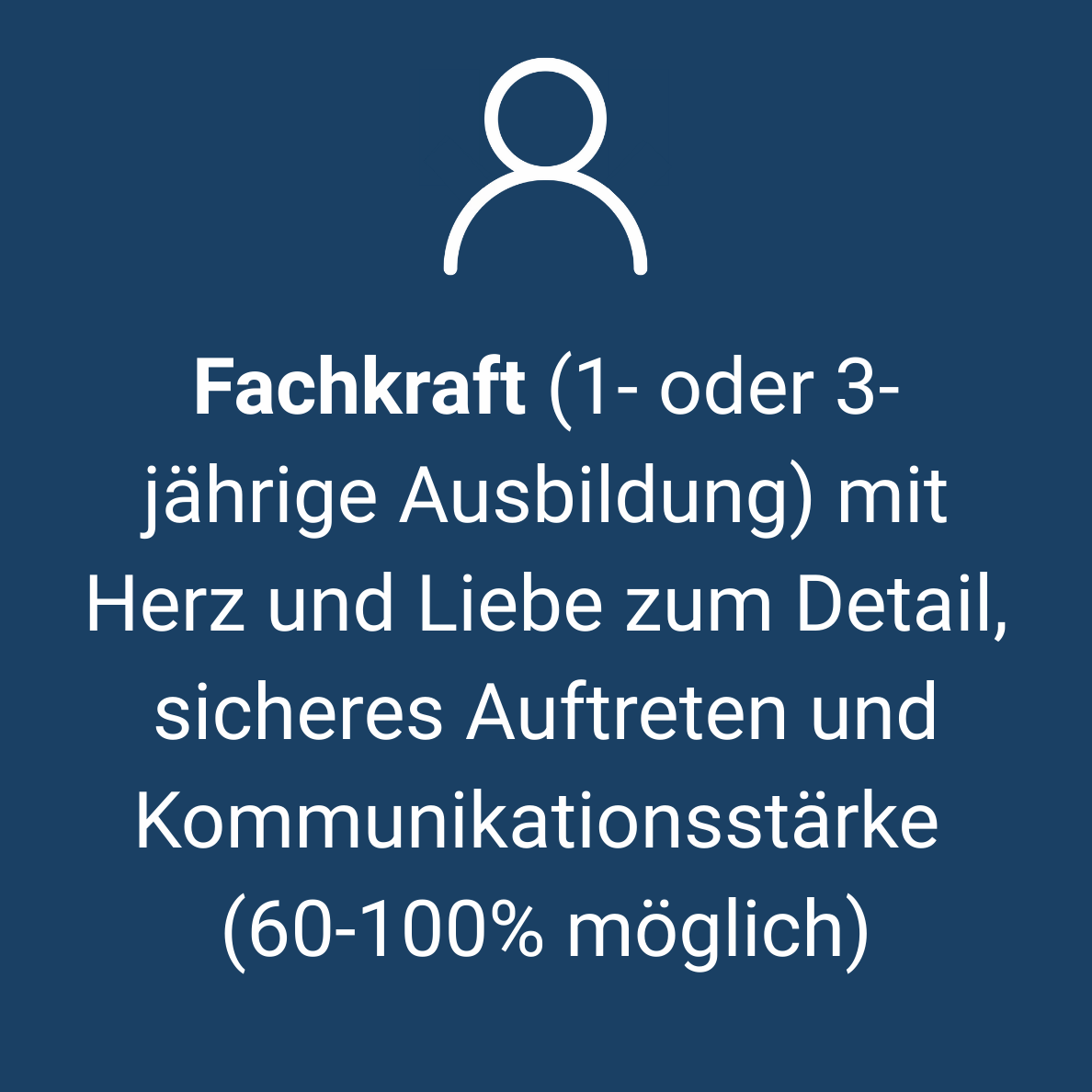 Fachkraft (1- oder 3- jährige Ausbildung) mit Herz und Liebe zum Detail, sicheres Auftreten und Kommunikationsstärke 
(60-100% möglich)